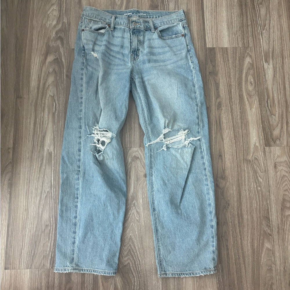 Old navy mid rise ripped boyfriend jeans